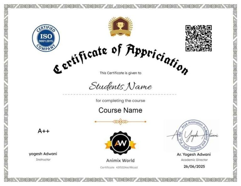 Animix World Home Animix World Certificate